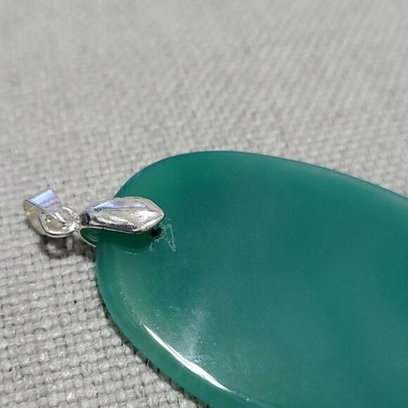 Oval green onyx pendant - Picture 4 of 4